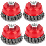 4 pcs Set Conical Brushes, Grinders, Wire Brush, Twisted Cup Brush, Sanding Brushes For Angle Grinder, Corrosion