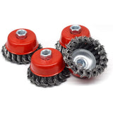4 pcs Set Conical Brushes, Grinders, Wire Brush, Twisted Cup Brush, Sanding Brushes For Angle Grinder, Corrosion - Side View