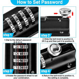 Combination Lock Latch 4 Digit Combination Lock Mechanical Code Door Lock Keyless Lock Slide Tamper Proof Door Lock For