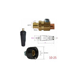 4 pcs Solder Cable Panel Connector Plug Kit 200Amp Quick Connect Socket (Dkj10-25 & Dkz10-25) - Front View