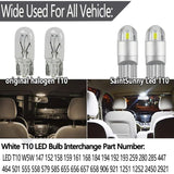 T10 W5W LED Side Marker Light 12V 6000K White 168 194 LED Turn Signal Light For Car Motorcycle License Plate Light Bulb