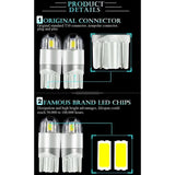 T10 W5W LED Side Marker Light 12V 6000K White 168 194 LED Turn Signal Light For Car Motorcycle License Plate Light Bulb
