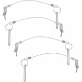4 pcs Quick Release Pins, 6.3Mm Top Pin Diameter, 51Mm Total Length, 40Mm Effective Length With 316 Stainless Steel - Top-Down View