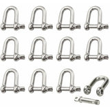 Stainless Steel Shackle 12 pcs M4 Stainless Steel Shackle Lifting Shackle Chain D Ring Shackle Pin Screw Buckle