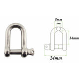 Stainless Steel Shackle 12 pcs M4 Stainless Steel Shackle Lifting Shackle Chain D Ring Shackle Pin Screw Buckle - Front View