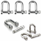 Stainless Steel Shackle 12 pcs M4 Stainless Steel Shackle Lifting Shackle Chain D Ring Shackle Pin Screw Buckle