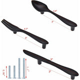 3 Pack Knife Spoon Fork Shape Cabinet Pulls Door Handles Hole Center 3