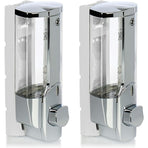 2X Wall Mount Soap Dispenser - Wall Mounted Soap Dispenser, Refillable - Soap Dispenser For Shower Gel And Shampoo