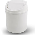 Mini Trash Can With Lid, Tabletop Trash Can, Small Plastic Trash Can, White