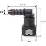 2 pcs Car Fuel Line Connector, Fuel Line Connector, 90 Degree Quick Connector, Plastic 7.89Mm Id6 Connector