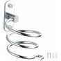 Hair Dryer Holder Aluminum Wall Mount Hair Dryer Holder Cable Rack For Kitchen Bathroom Accessories (Silver)