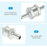 4 pcs Set Non-Return Valves 6/8/10/12Mm, Aluminum Alloy Fuel Valve With Arrow For Petrol Diesel Car Boat Motorcycle - Top-Down View