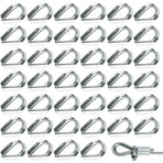 50 pcs M2 304 Stainless Steel Wire ROpe Thimbles Heart Thimble For Steel Cable For 2Mm Wire ROpe