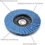 5 pcs 76 X 10Mm Flap Discs - Grit 60 80 120 For 10.8 10 8 12V 12 76 - Accessories For Stainless Steel Wood Grinders And - Front View
