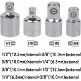 4 pcs Ratchet Adapter Socket Adapter Ratchet 1/2 To 3/8-3/8 To 1/2-1/4 To 3/8-3/8 To 1/4 Socket Reducer For Sockets And - Front View