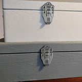 8 Toggle Clasp Latches Toggle Lock Lever Clasp For Jewelry Box Gift Boxes Toolbox Suitcase And Chest - Silver - Front View