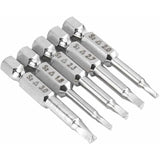 5 pcs Magnetic Triangle Head Screwdriver Bits Set S2 Steel 1.8Mm, 2Mm, 2.3Mm, 2.7Mm, 3Mm, 6.35Mm Hex Shank, 50Mm Length