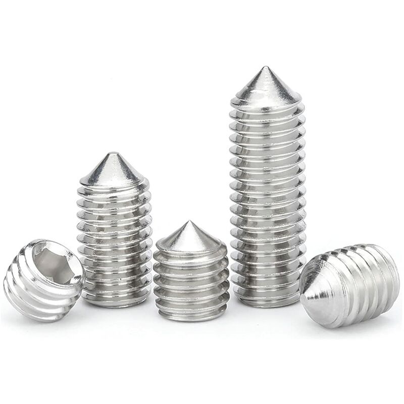 M6 Conical Grub Screws Stainless Steel Hexagon Grub Screws Allen Fasteners Point Screws M6×20Mm,20 pcs