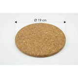 3 pcs Set Cork Trivets - 19 Cm Diameter - Front View