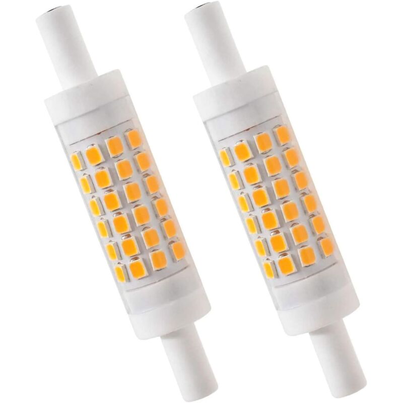 R7S LED 78Mm Dimmable Warm White 2700K 5W J78 LED Lamp 450Lm Replaces 50W Halogen Lamp Illuminant 230V 83 Ra, Pack Of 2