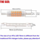 R7S LED 78Mm Dimmable Warm White 2700K 5W J78 LED Lamp 450Lm Replaces 50W Halogen Lamp Illuminant 230V 83 Ra, Pack Of 2