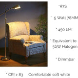 R7S LED 78Mm Dimmable Warm White 2700K 5W J78 LED Lamp 450Lm Replaces 50W Halogen Lamp Illuminant 230V 83 Ra, Pack Of 2 - Top-Down View