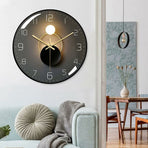 Modern Silent Wall Clock, 30Cm Diameter Wall Clock, ROund Digital Quartz Wall Clock, Suitable For Living ROom, Office,