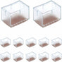 12 pcs Rectangle Silicone Chair Leg Protectors For Chair/Table/Sofa Legs Width 24-30Mm X Length 39-47Mm