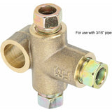 Brake Line Tee Pipe Connector T Shape 3 Way Adapter With 3 Male Nuts Short Union M10 3/16 Inch 10Mm Hose+3 Way Brake - Front View