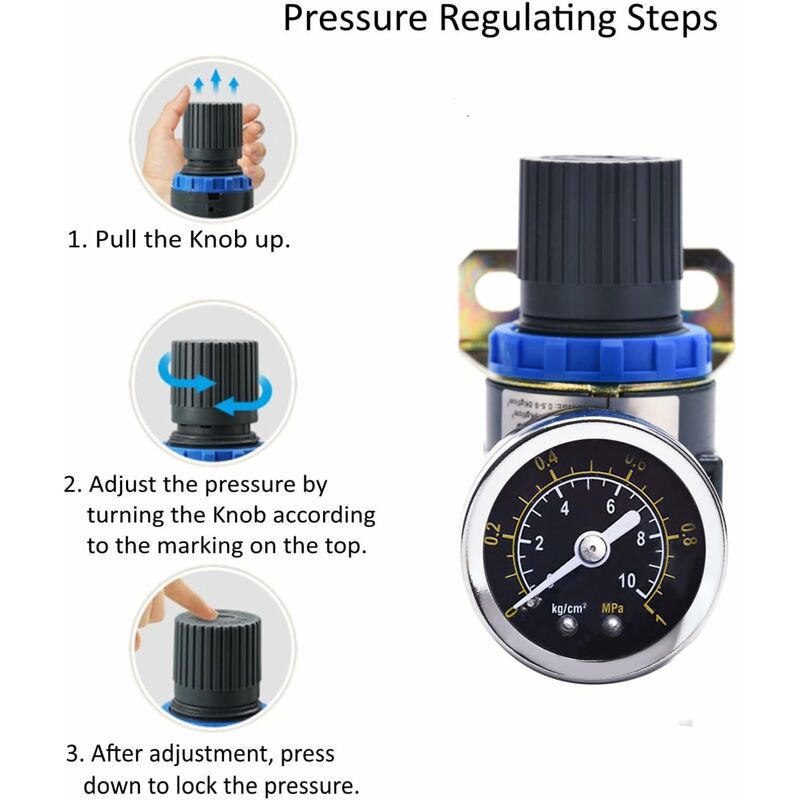 New Pressure Reducer For Compressed Air Compressor, Pressure Range (0-10 Bar), 1/4 Inch