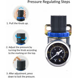 New Pressure Reducer For Compressed Air Compressor, Pressure Range (0-10 Bar), 1/4 Inch - Top-Down View
