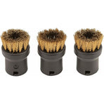 ROund Steam Cleaner Brush Set With Brass Bristles, Black, 4.0Cm X 2.5Cm