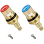 2 pcs Ceramic Disc Head, 1/2" Ceramic Cartridges, Universal Brass Faucet Replacement 20 Notches X 53Mm Replacement For