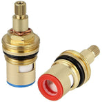 2 pcs Ceramic Disc Head, 1/2" Ceramic Cartridges, Universal Brass Faucet Replacement 20 Notches X 53Mm Replacement For