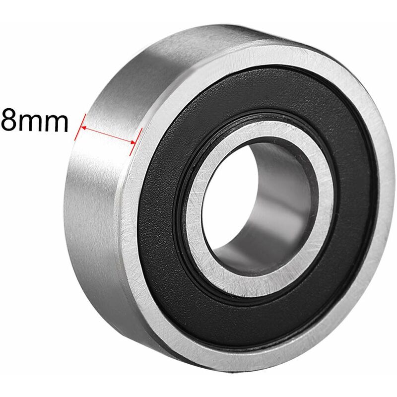 8 pcs Deep Groove Ball Bearing 6000Rs Two Sealed 10X26X8Mm Carbon Steel