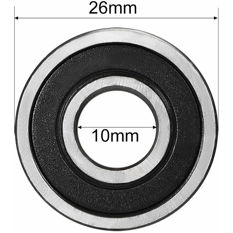 8 pcs Deep Groove Ball Bearing 6000Rs Two Sealed 10X26X8Mm Carbon Steel