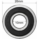 8 pcs Deep Groove Ball Bearing 6000Rs Two Sealed 10X26X8Mm Carbon Steel - Top-Down View