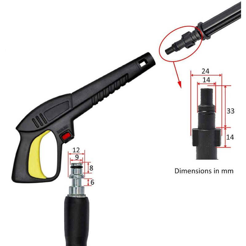 High Pressure Water Gun With ROtating Nozzle, Compatible With Lavor Pressure Washers
