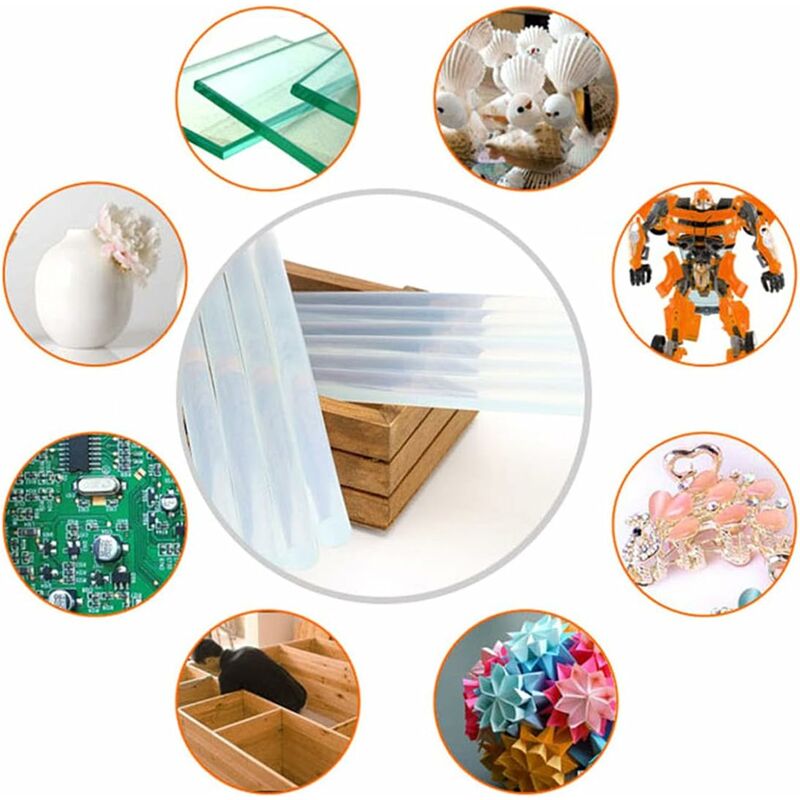 10 Clear Hot Glue Sticks 7 X 100Mm - Extra Strong Glue For Hot Glue Gun, Solvent Free, Fast Drying