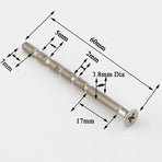 4 Universal M4 Bolts And Sleeves For Door Handle ROsettes, Nickel