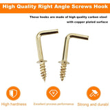 100 pcs 1.5Cm Right Angle Screw Hooks Square Screw Hooks L Shaped Screw Hooks Fixing Accessories With Storage Box For - Front View