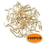 100 pcs 1.5Cm Right Angle Screw Hooks Square Screw Hooks L Shaped Screw Hooks Fixing Accessories With Storage Box For - Side View