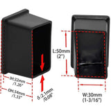 8 Pack Rectangular Non-Marking Pvc Chair Leg Caps 30Mm X 50Mm (1-3/16" X 2")