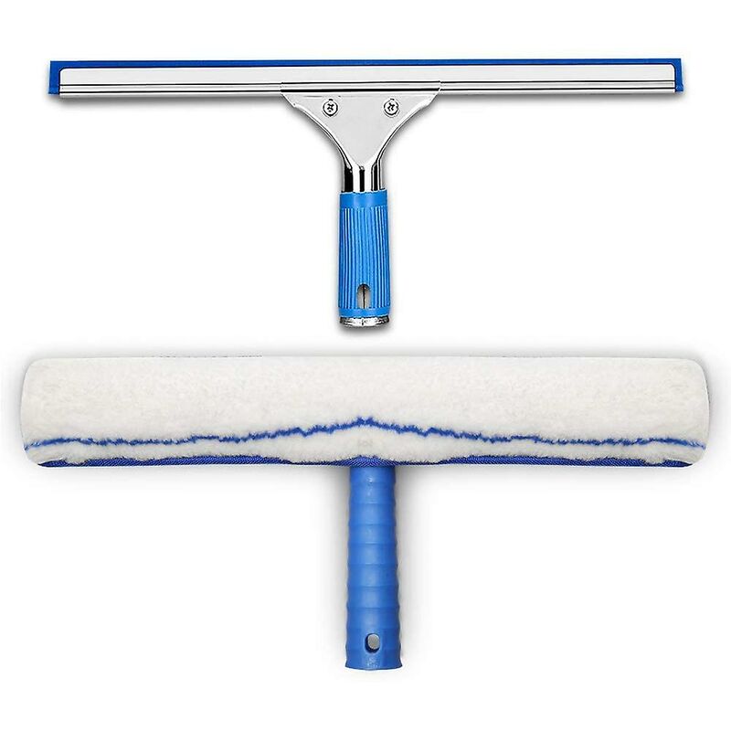 Window Cleaning Kit, Window Squeegee And Microfiber Cloth, Shower Squeegee With Rubber Lip, Window Cleaning Tool, 35Cm