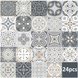 24 pcs Wall Tile Stickers - Self Adhesive Tile Stickers For Kitchen Living ROom Bathroom Home Decor (10Cm)
