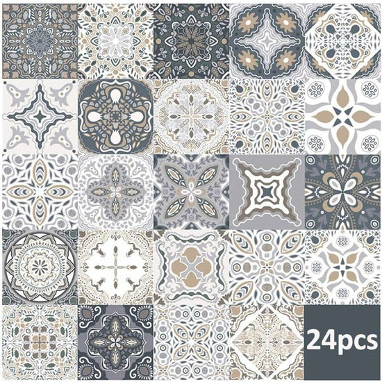 24 pcs Wall Tile Stickers - Self Adhesive Tile Stickers For Kitchen Living ROom Bathroom Home Decor (10Cm)