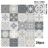 24 pcs Wall Tile Stickers - Self Adhesive Tile Stickers For Kitchen Living ROom Bathroom Home Decor (10Cm)