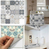 24 pcs Wall Tile Stickers - Self Adhesive Tile Stickers For Kitchen Living ROom Bathroom Home Decor (10Cm) - Top-Down View
