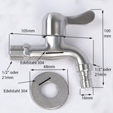 304 Stainless Steel Faucet 1/2' Flow Valve