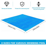 Pool Ground Sheet, Rectangular Pool Ground Sheet For 300X200Cm Pool - Blue Waterproof Foldable Pool Ground Sheet And - Front View